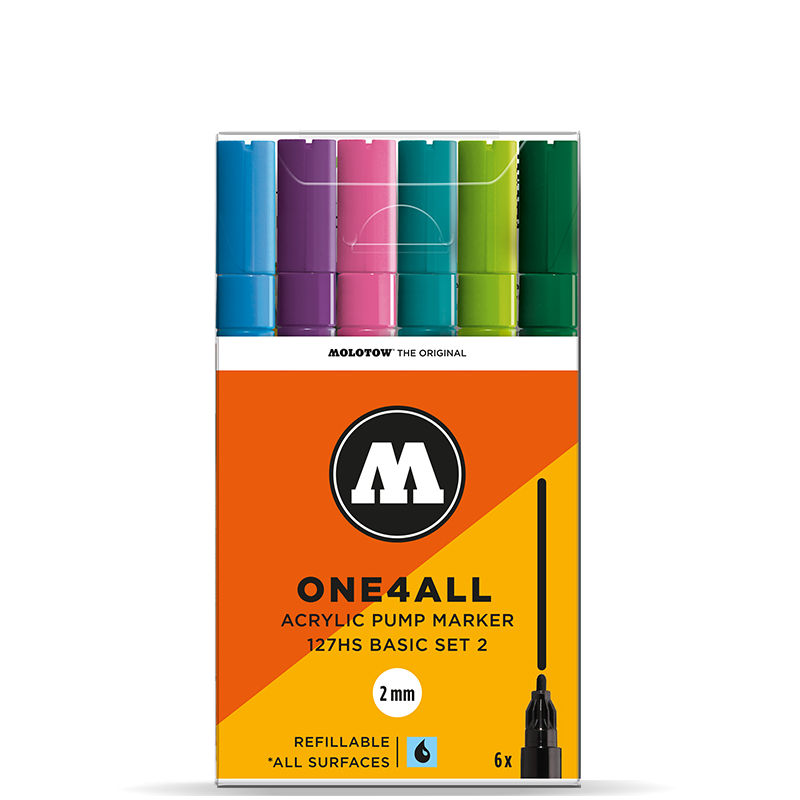 Molotow ONE4ALL 127HS Basic Set II | 6 stk 2mm