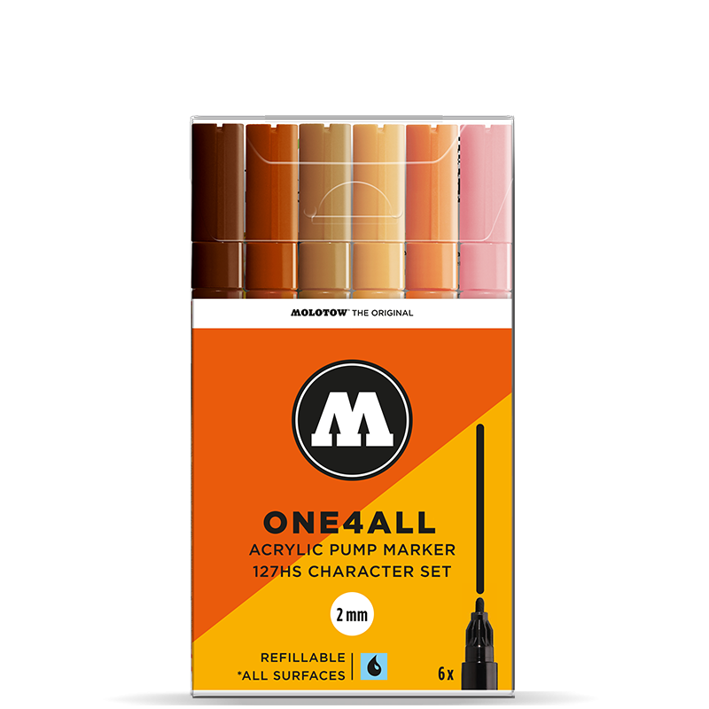 Molotow ONE4ALL 127HS Character Set | 6 stk 2mm