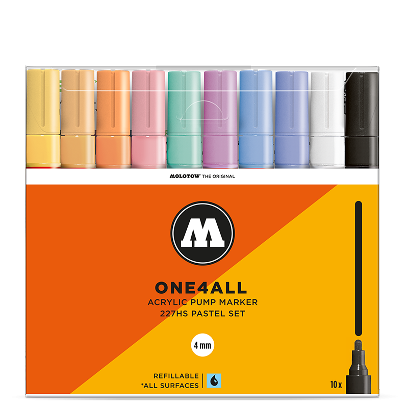 Molotow ONE4ALL 227HS Pastel Set | 10 stk 4mm