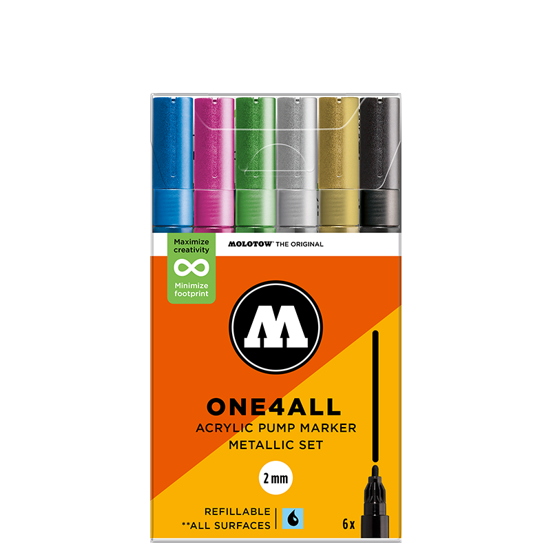 Molotow ONE4ALL 127HS Metallic Set | 6 stk 2mm