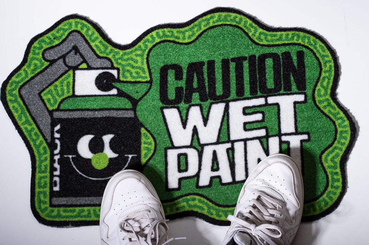 Montana Doormat | Caution Wet Paint - Green