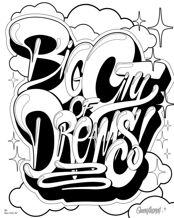 American Graffiti Coloring Book Malebog