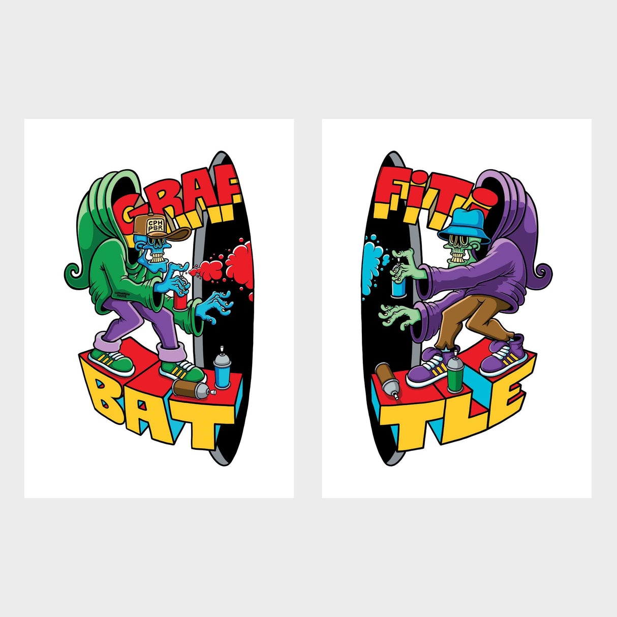 Copenhagen Poster - Graffiti Battle, Print (2 x A4)