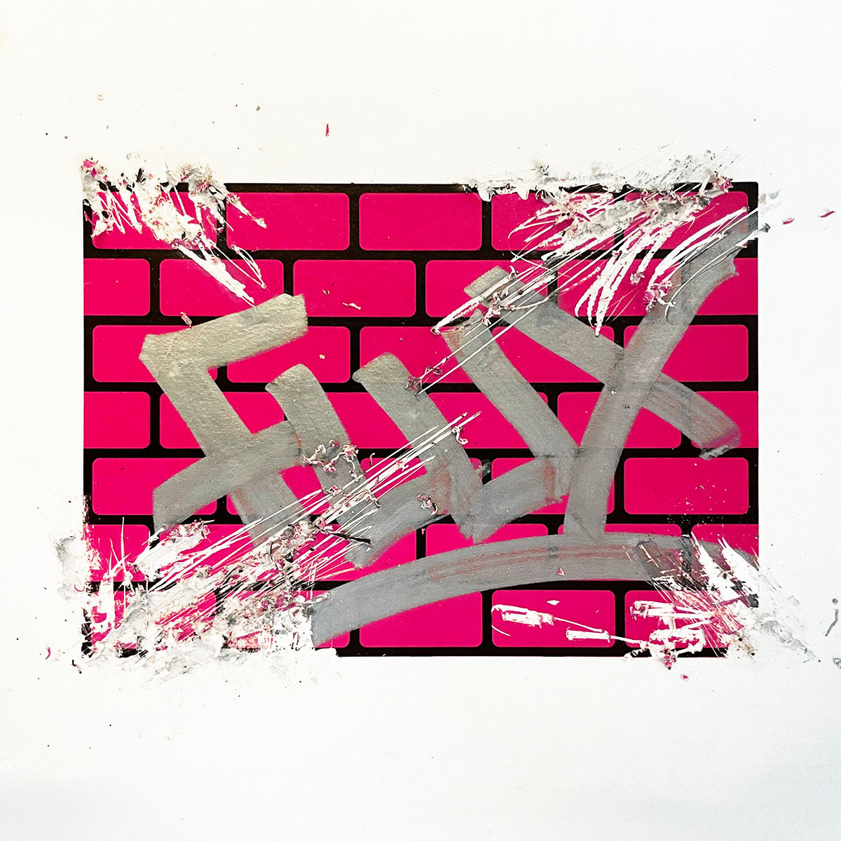 FLUX Bricks Magenta Eggshell Stickers | 50 stk