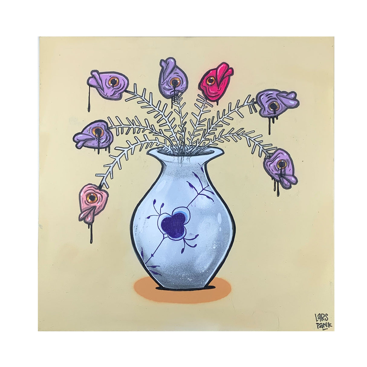 Lars Pank - Vase, Maleri (60 x 60cm)