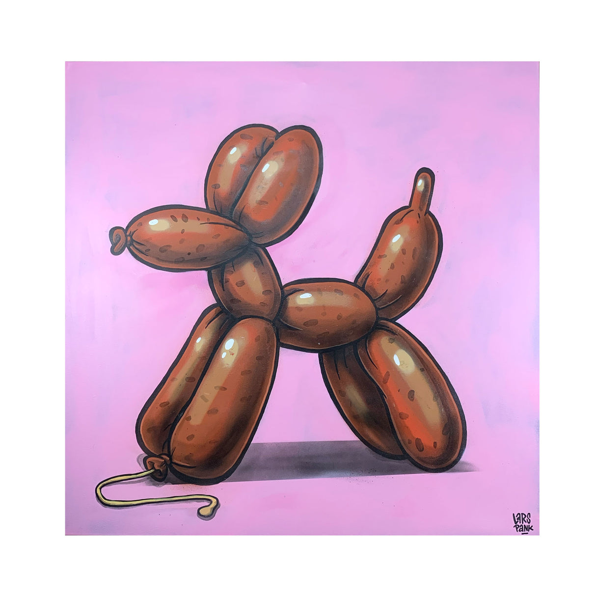 Lars Pank - Hund, Maleri (80 x 80cm)