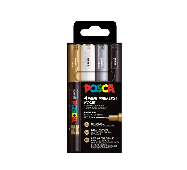 POSCA PC-1M Marker Set | 4 stk