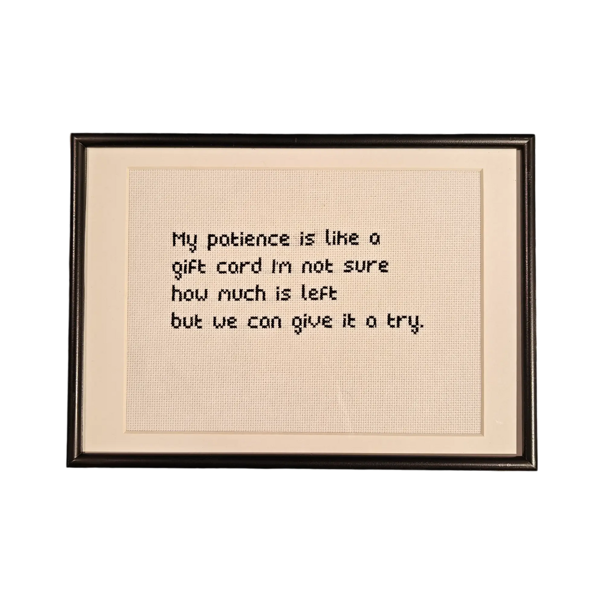 Craftedwhilehigh - My Patience | Broderi i ramme (30,5 x 22cm)