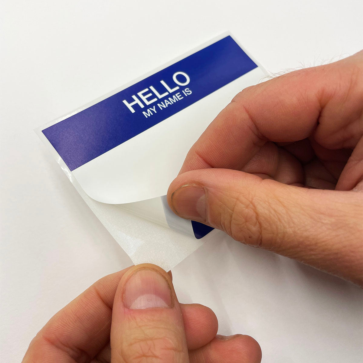 FLUX Hello My Name Is Blue Eggshell Stickers | 50 stk