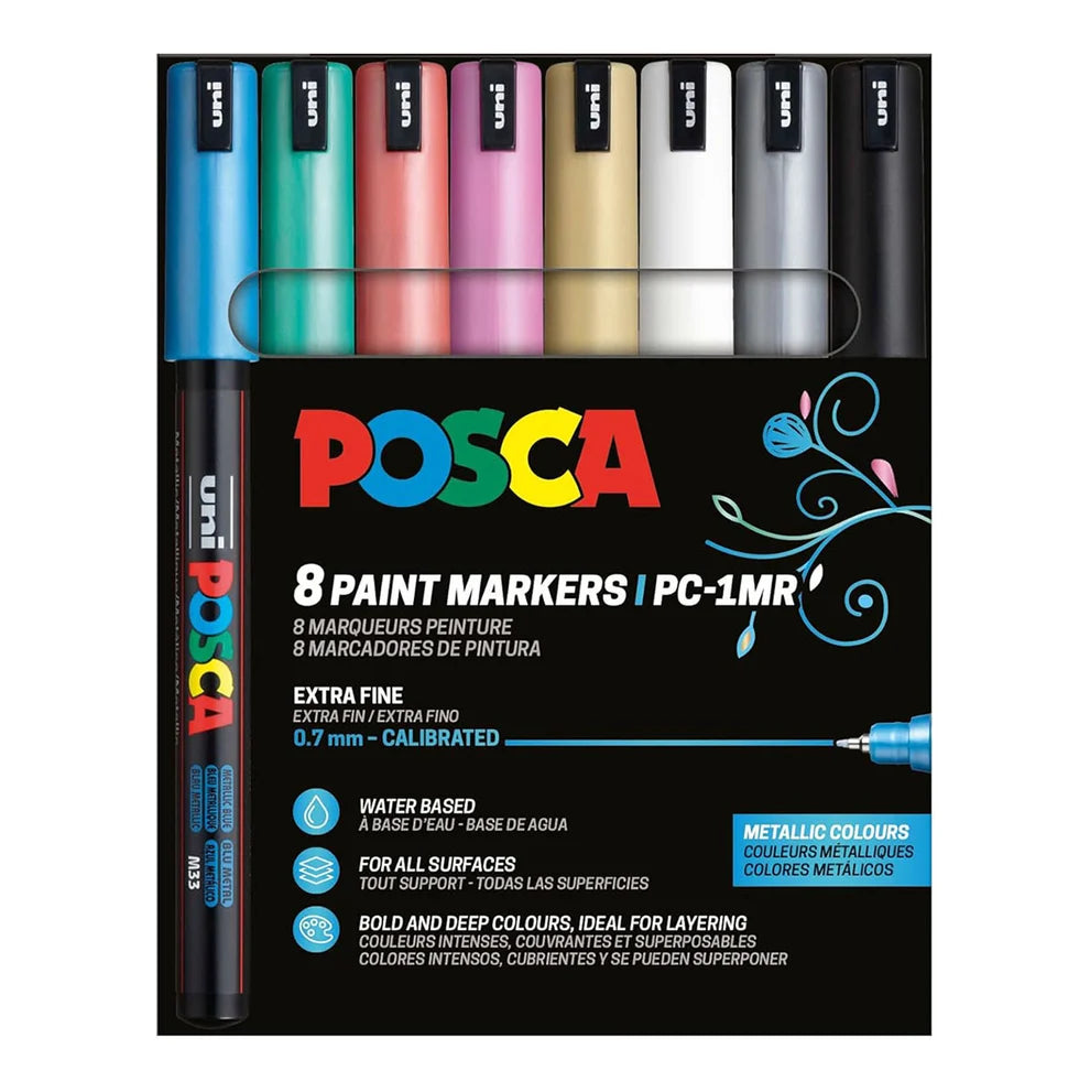 POSCA PC-1MR Marker Set | 8 stk Metallic
