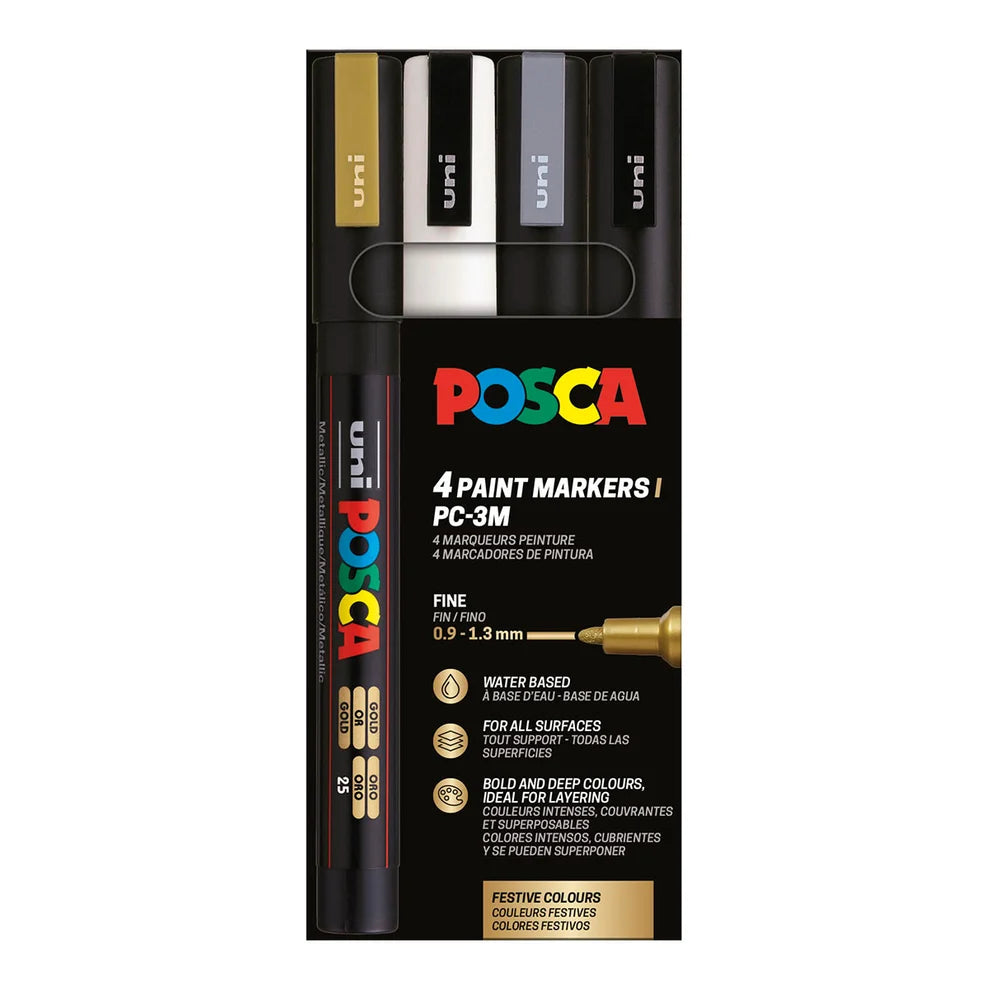POSCA PC-3M Marker Set | 4 stk