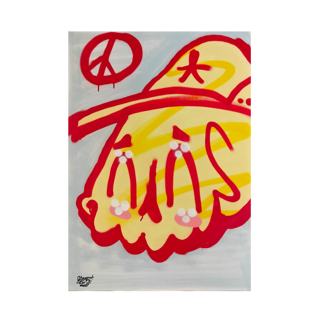 SINNR - Yellow Skull | Maleri på papir (84 x 59,5cm)