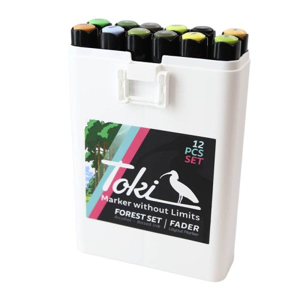 Toki Fader Layout Marker Set | 12 stk Forest