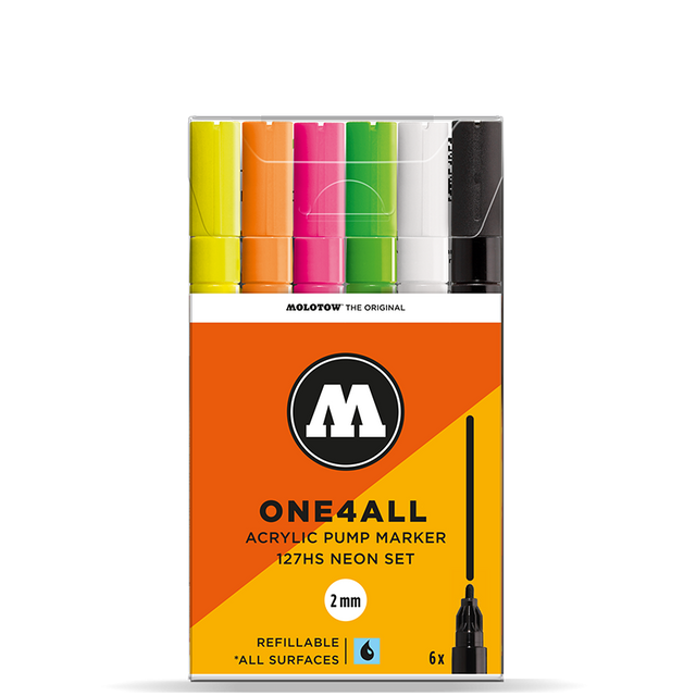 Molotow ONE4ALL 127HS Neon Set | 6 stk 2mm