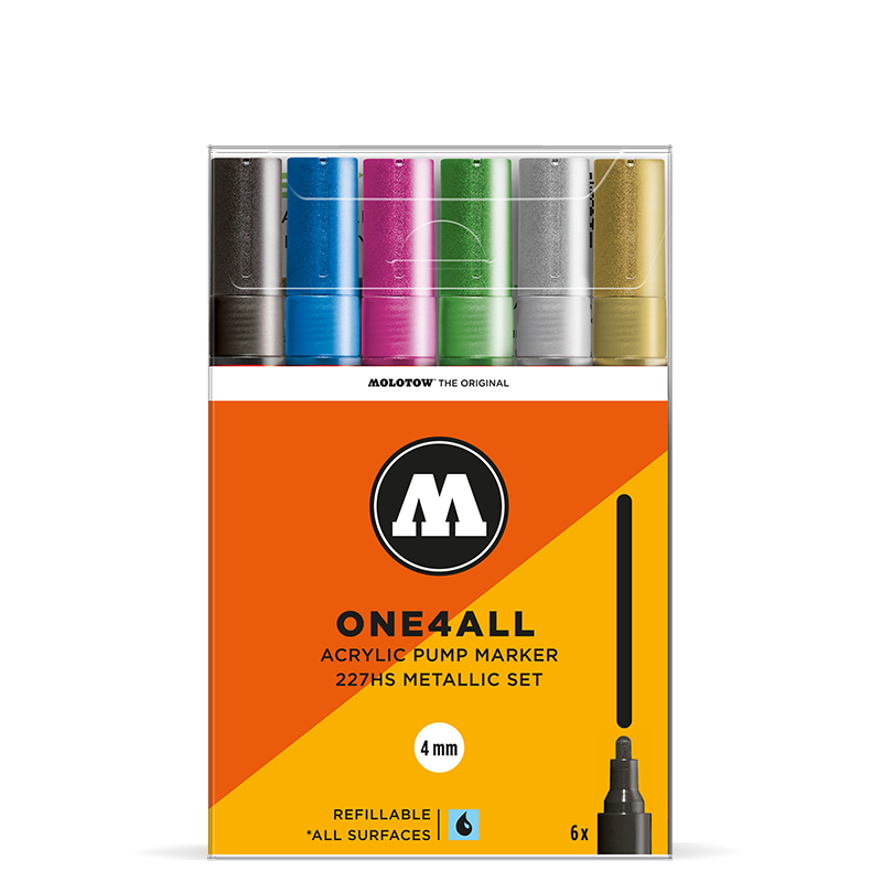 Molotow ONE4ALL 227HS Metallic Set | 6 stk 4mm