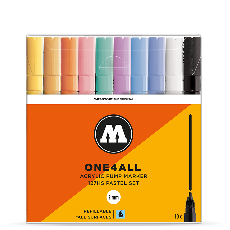 Molotow ONE4ALL 127HS Pastel Set | 10 stk 2mm