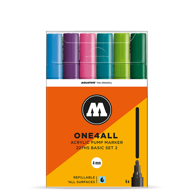 Molotow ONE4ALL 227HS Basic Set II | 6 stk 4mm