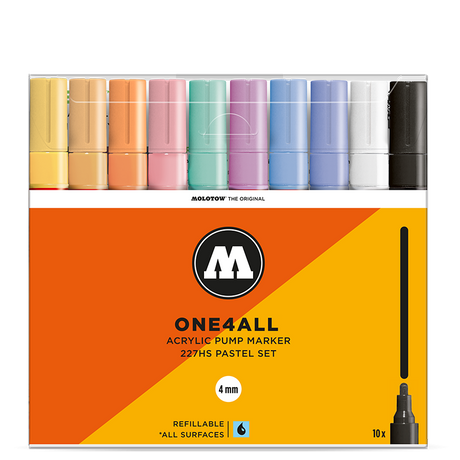 Molotow ONE4ALL 227HS Pastel Set | 10 stk 4mm