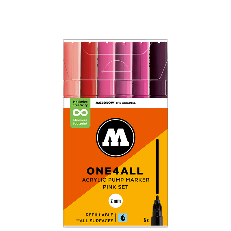 Molotow ONE4ALL 127HS Pink Set | 6 stk 2mm