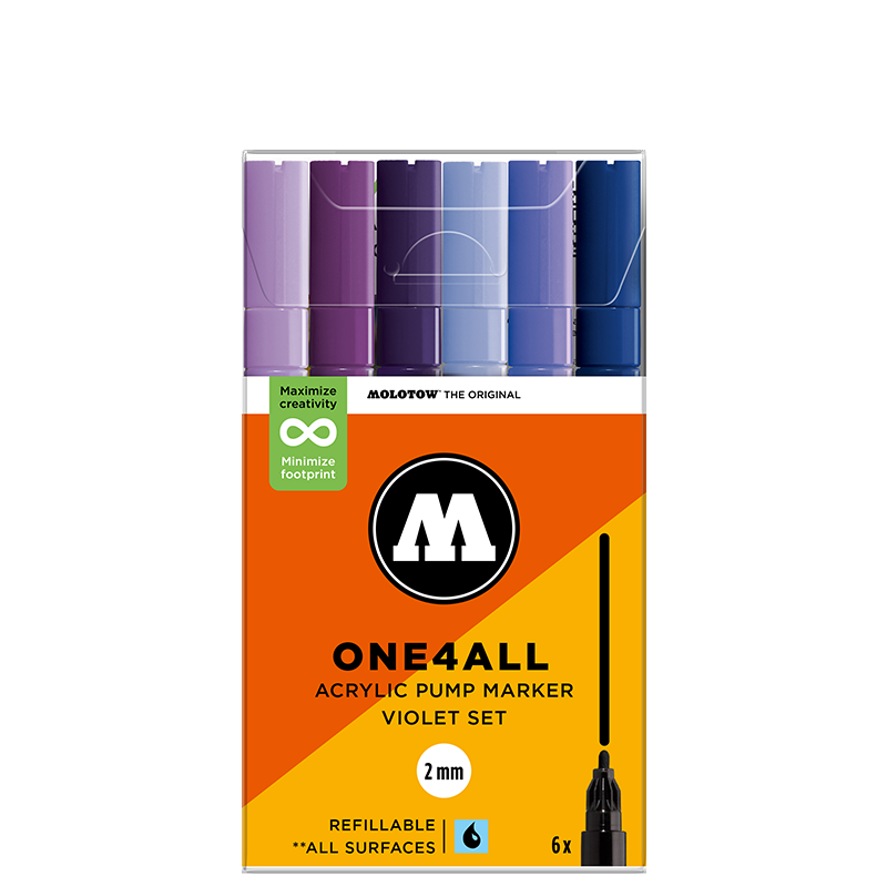 Molotow ONE4ALL 127HS Violet Set | 6 stk 2mm