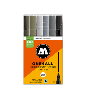 Molotow ONE4ALL 127HS Grey Set | 6 stk 2mm