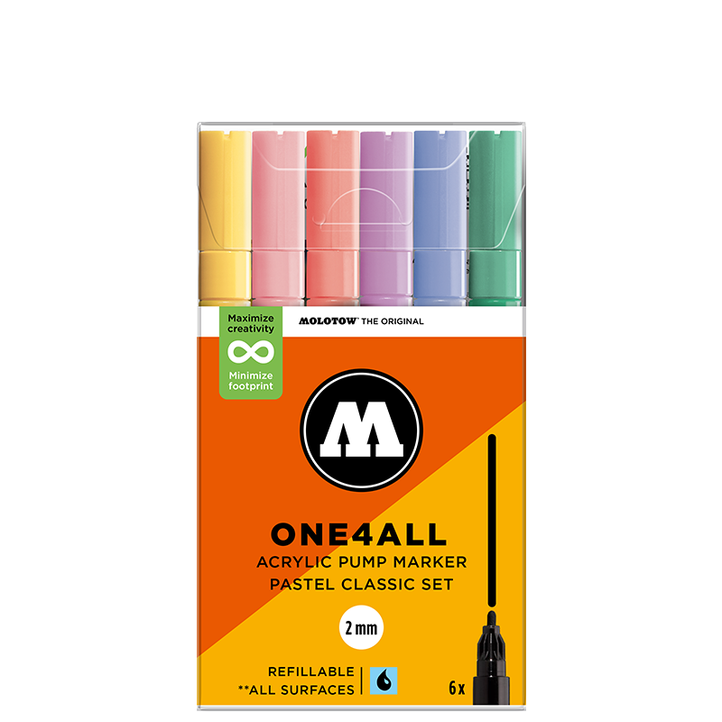 Molotow ONE4ALL 127HS Pastel Classic Set | 6 stk 2mm
