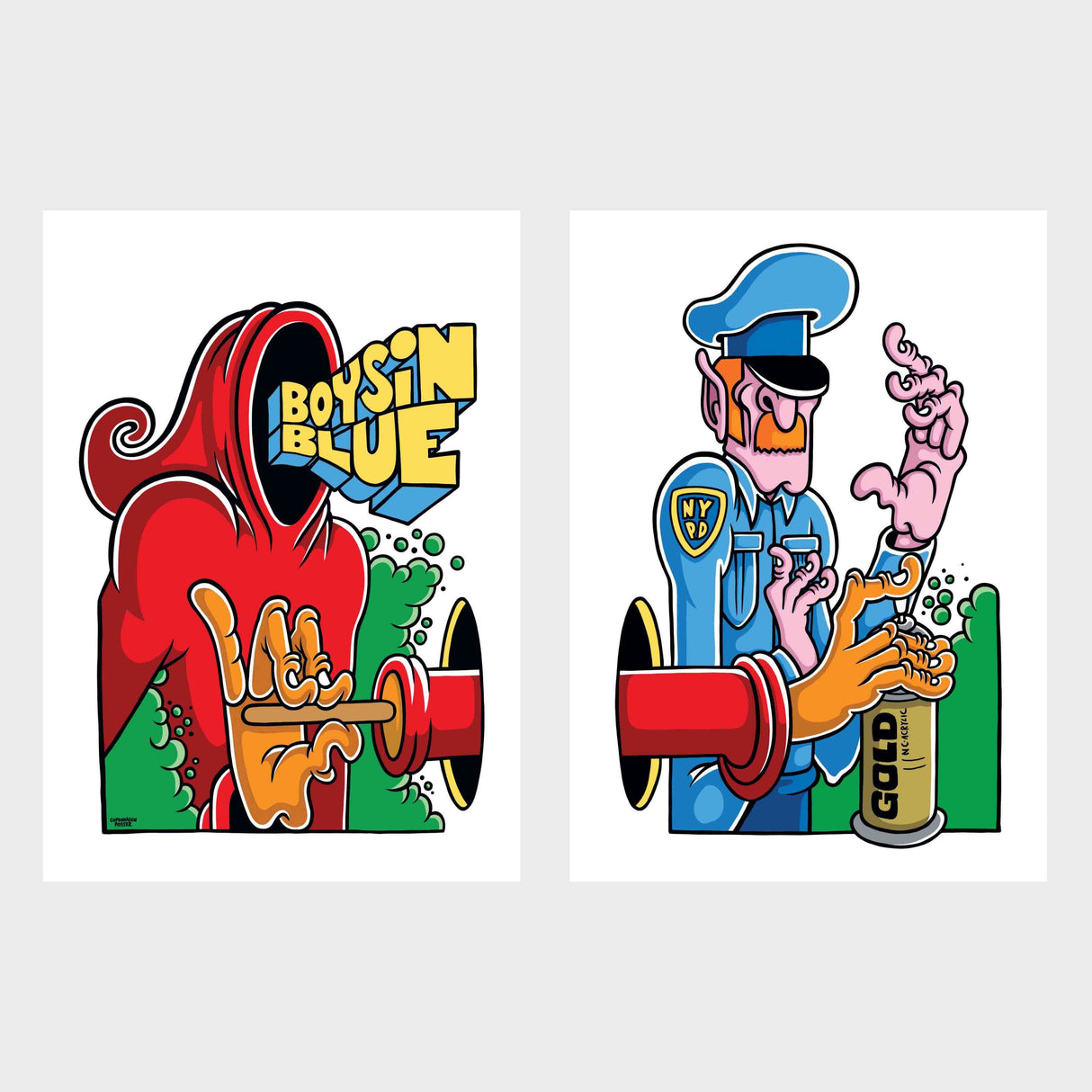 Copenhagen Poster - Boys In Blue, Print (2 x A4)