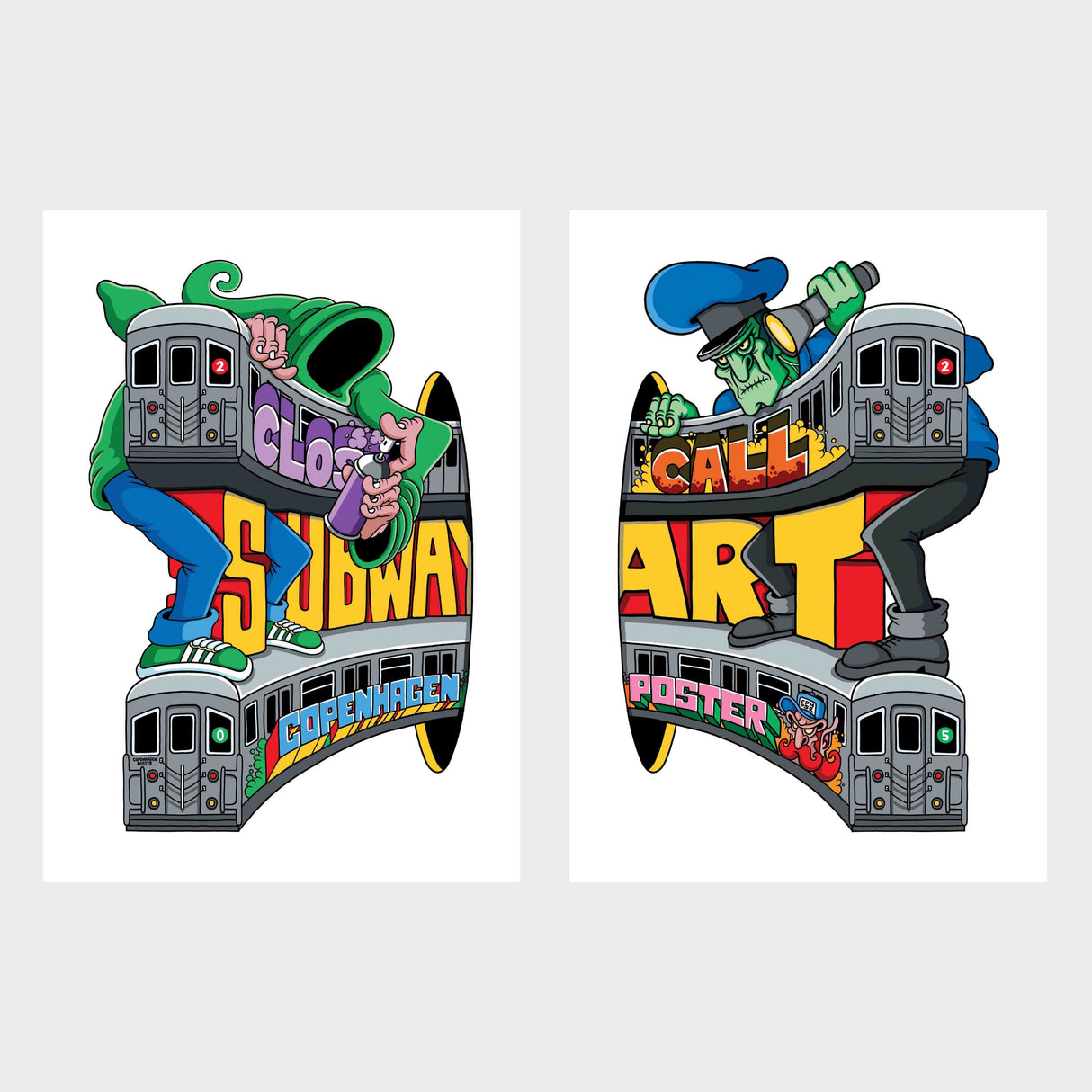 Copenhagen Poster - Subway Art, Print  (2 x A2)