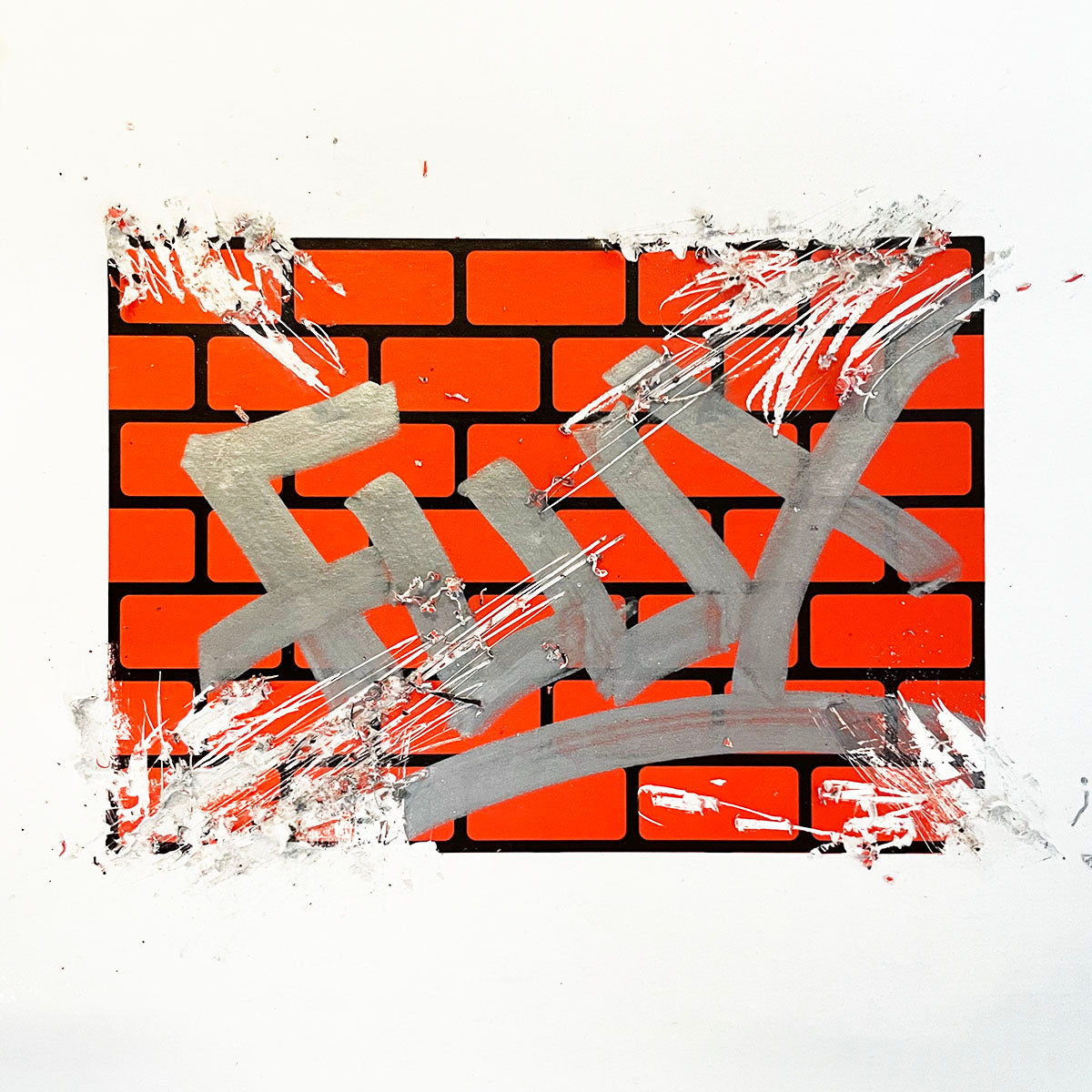 FLUX Bricks Orange Eggshell Stickers | 50 stk