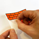 FLUX Bricks Orange Eggshell Stickers | 50 stk