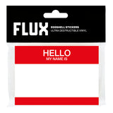 FLUX Hello My Name Is Red Eggshell Stickers | 50 stk