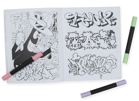 Graffiti Style Coloring Book Malebog