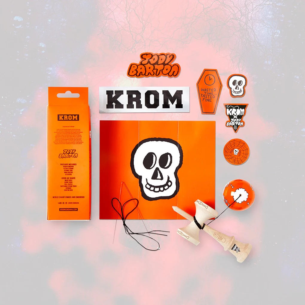 Krom Jody Barton Kendama | Skeleton Orange