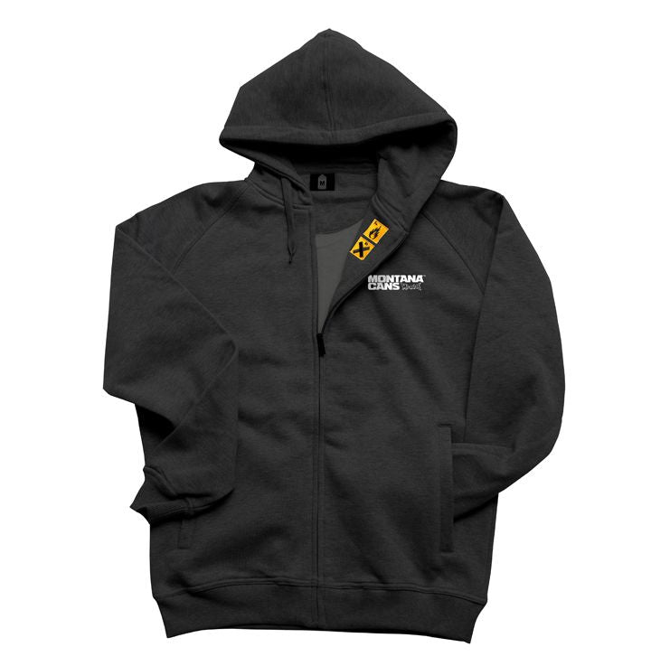 Montana TYPO Logo Zipped Hoodie | Black