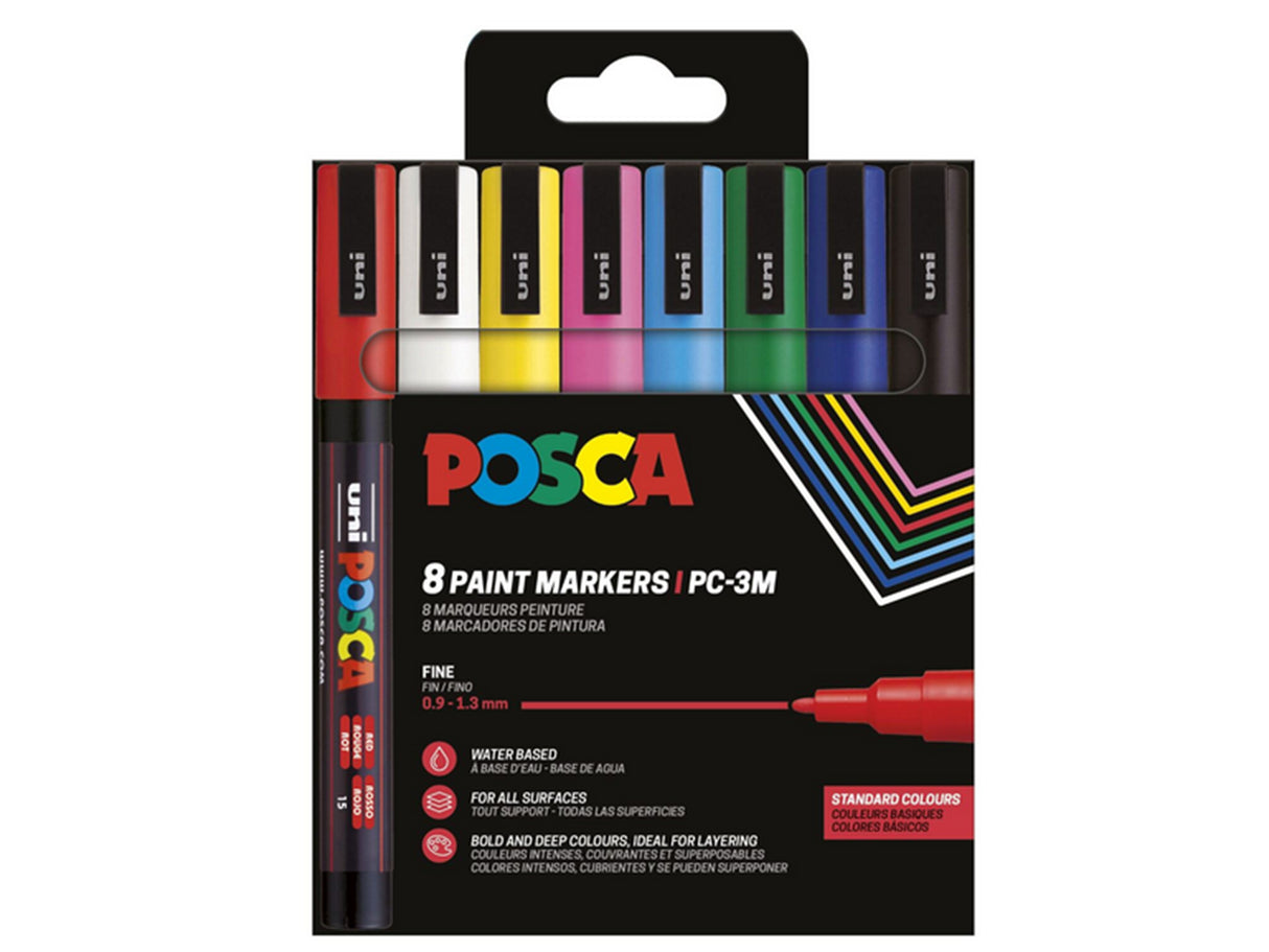 POSCA PC-3M Marker Set | 8 stk Standard