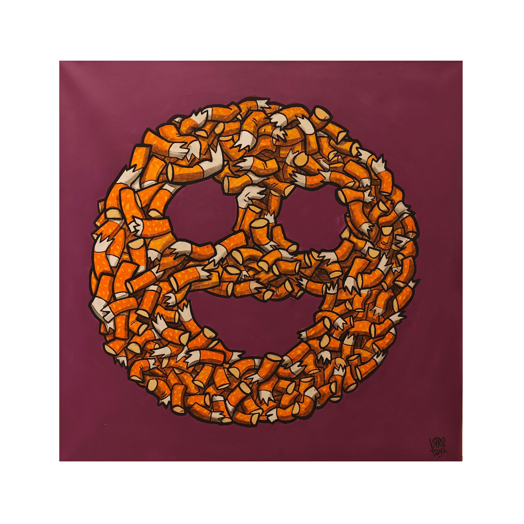 Lars Pank - Smiley, Maleri (80 x 80cm)