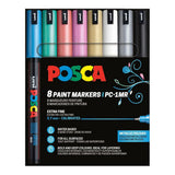 POSCA PC-1MR Marker Set | 8 stk Metallic
