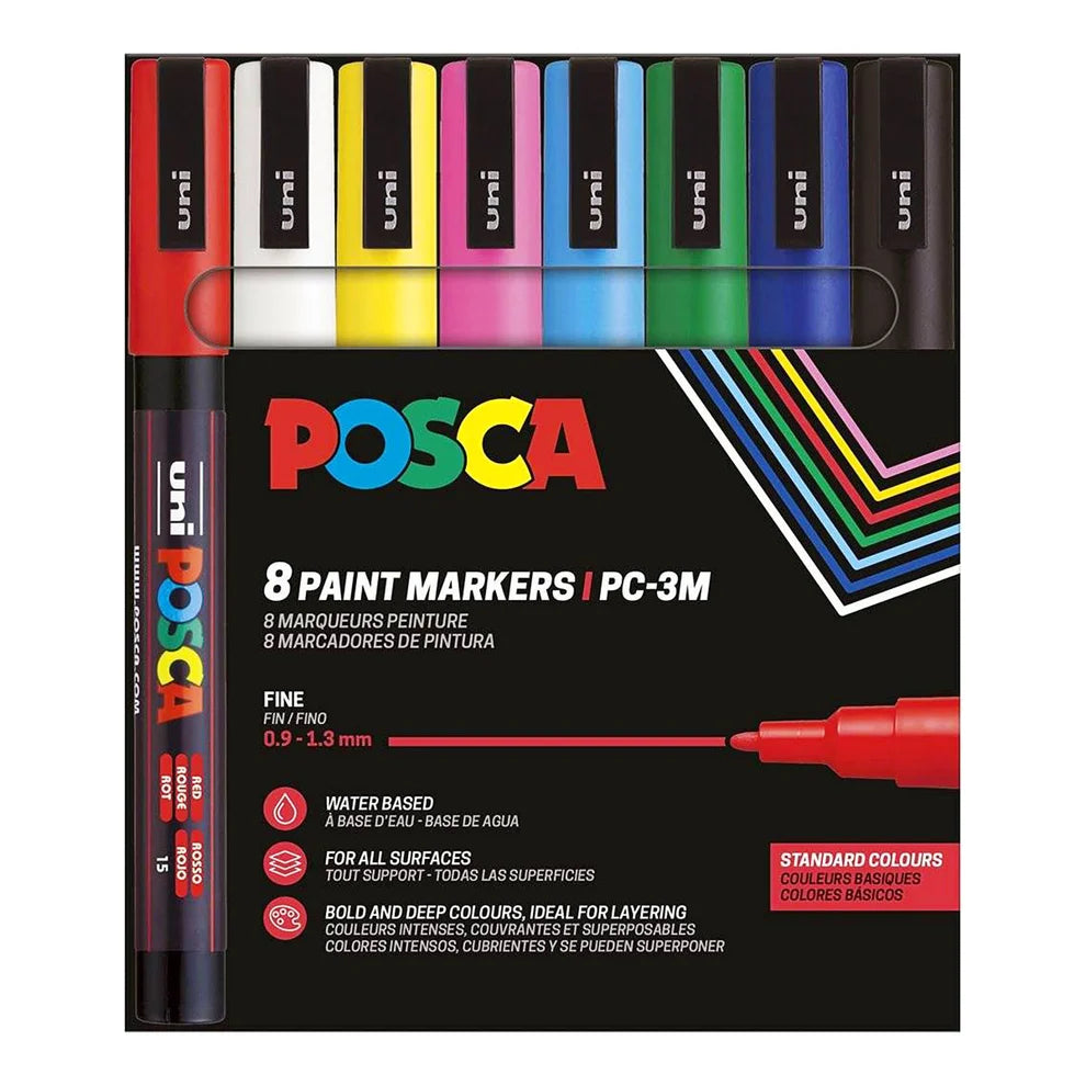 POSCA PC-3M Marker Set | 8 stk Standard