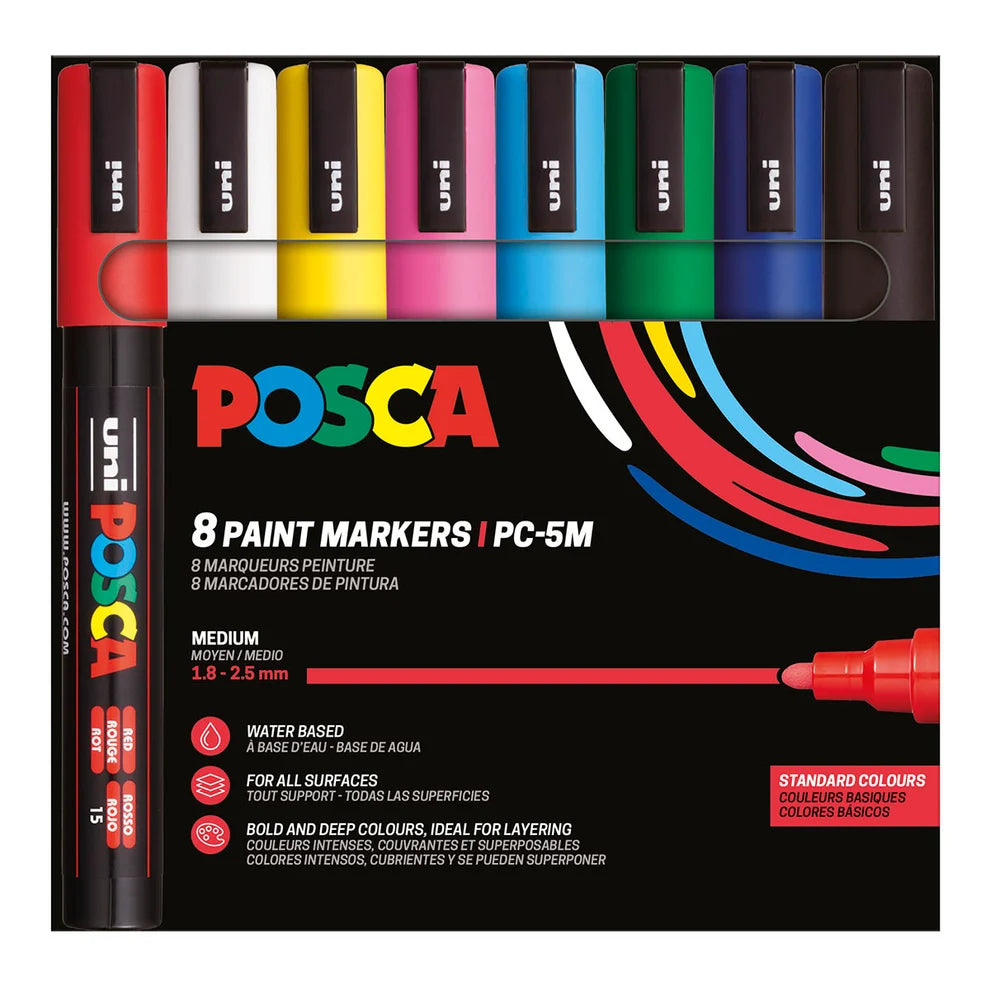 POSCA PC-5M Marker Set | 8 stk Standard