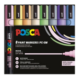 POSCA PC-5M Marker Set | 8 stk Pastel