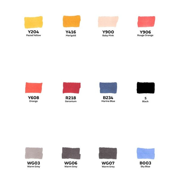 Toki Fader Layout Marker Set | 12 stk Flame