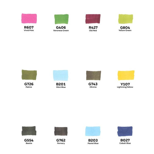 Toki Fader Layout Marker Set | 12 stk Jungle