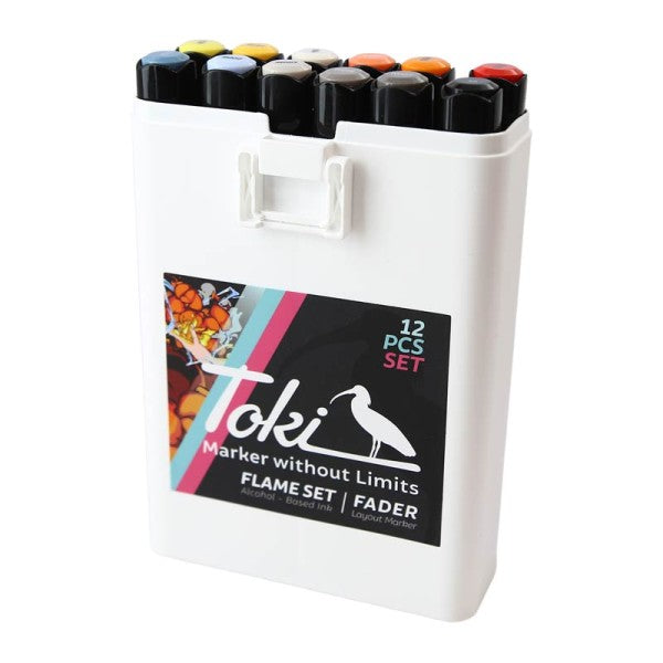 Toki Fader Layout Marker Set | 12 stk Flame